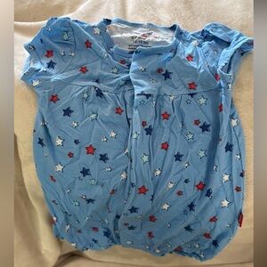 Blue Star-Patterned Baby Romper